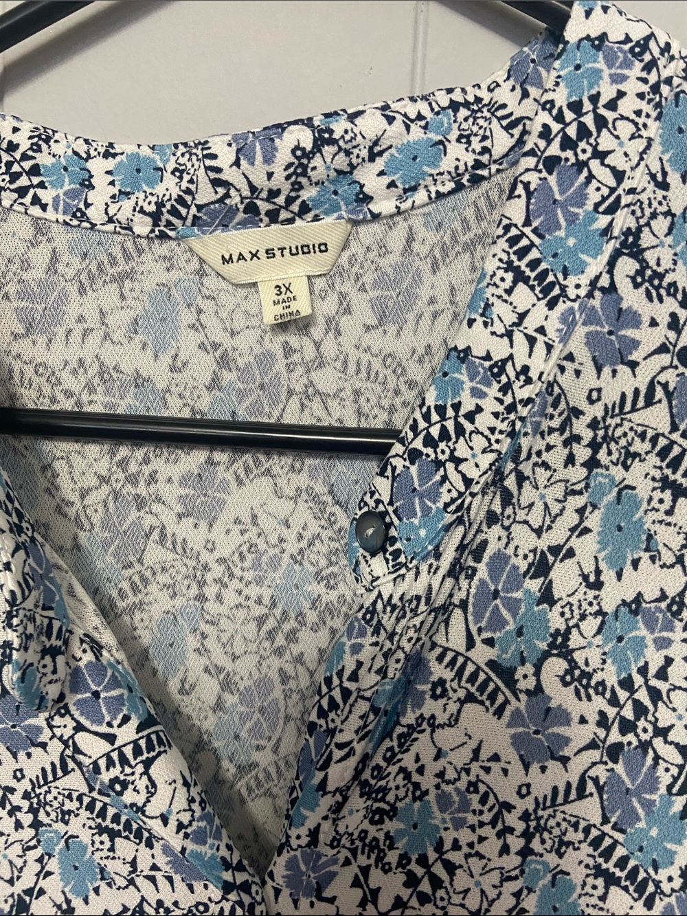 Cottage core, Max Studio Blue and White Floral Maxi Dress soze 3x - Picture 4 of 9